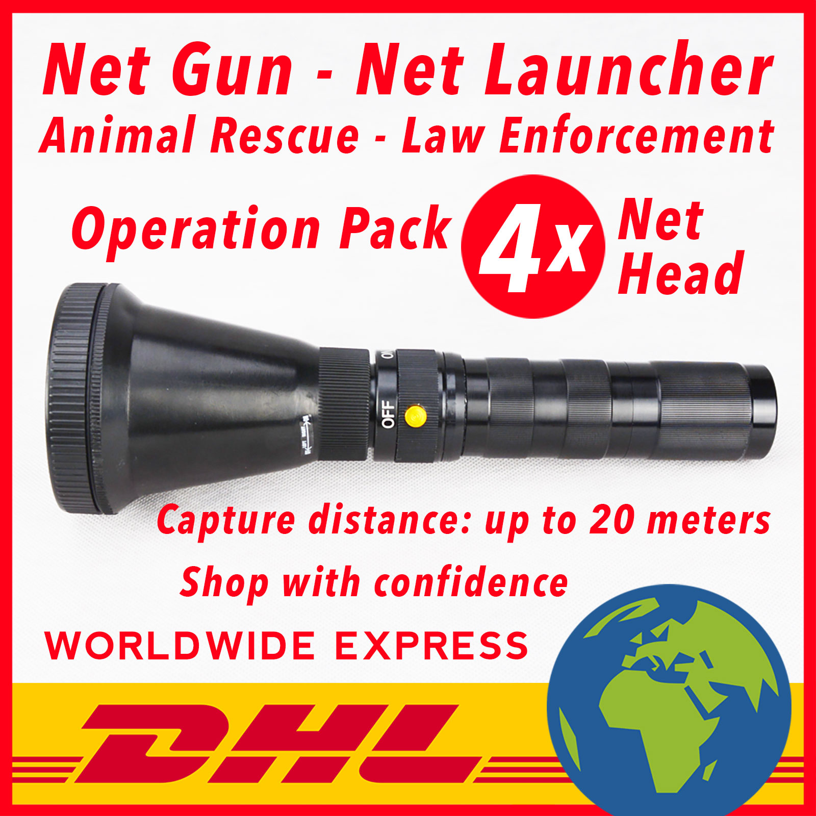 Net Gun Australia - AUD719 Free DHL Delivery - Net, CO2 & Case